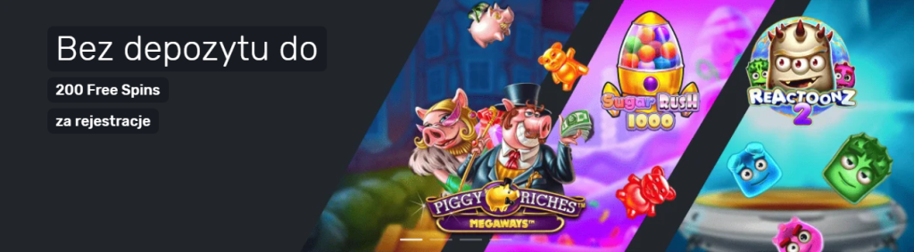 Bez depozytu do 200 Free Spins za rejestracje